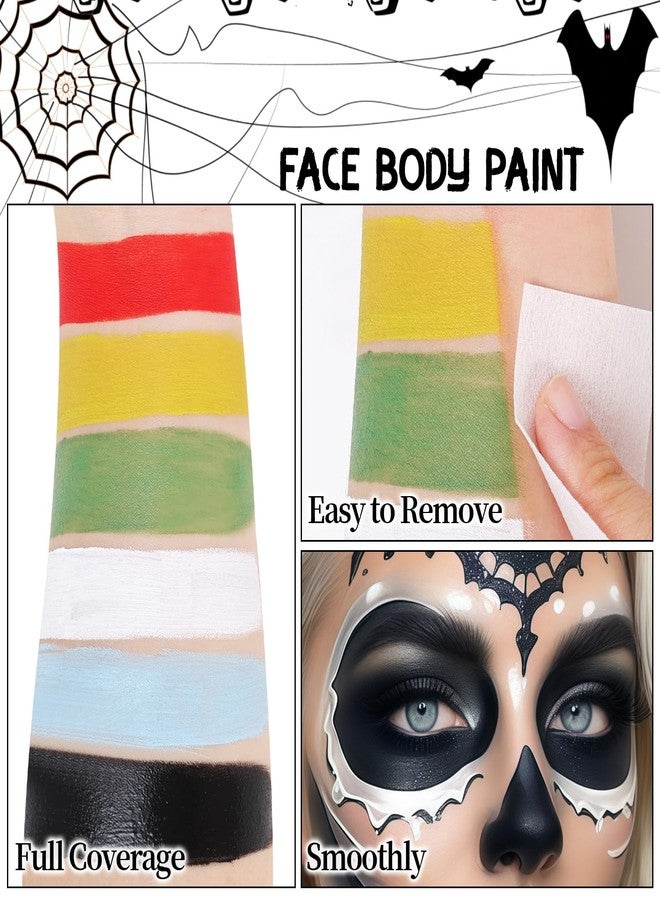 PASNOWFU Halloween Makeup Kit for Witch, Complete SFX Costume Set with Green Face Paint, Witch Fake Nose, Water-Based Face Paint Set for Halloween Cosplay SFX Makeup, Costume Parties, Theater - Image 4